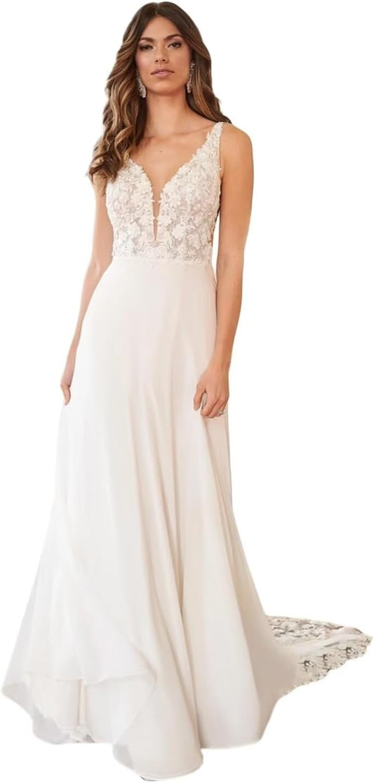 Lace Beach Wedding Dresses for Bride 2026 Mermaid Long Bridal Gowns Boho Wedding Gowns for Women