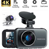 4K Dash Cam Front and Rear 3 Inch Dual Dash Camera, with 1080P Waterproof Car Camera, Loop Recording, G-Sensor, Night Vision, Parking Monitor, WDR