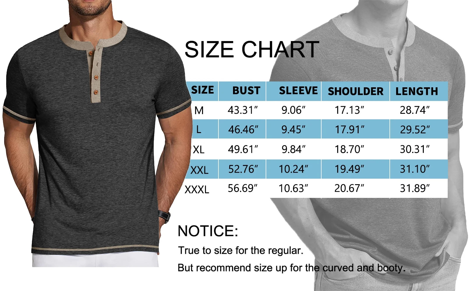 Henley Men Shirts Short Sleeve T Shirts for Men Crew Neck Color Block Men Shirts