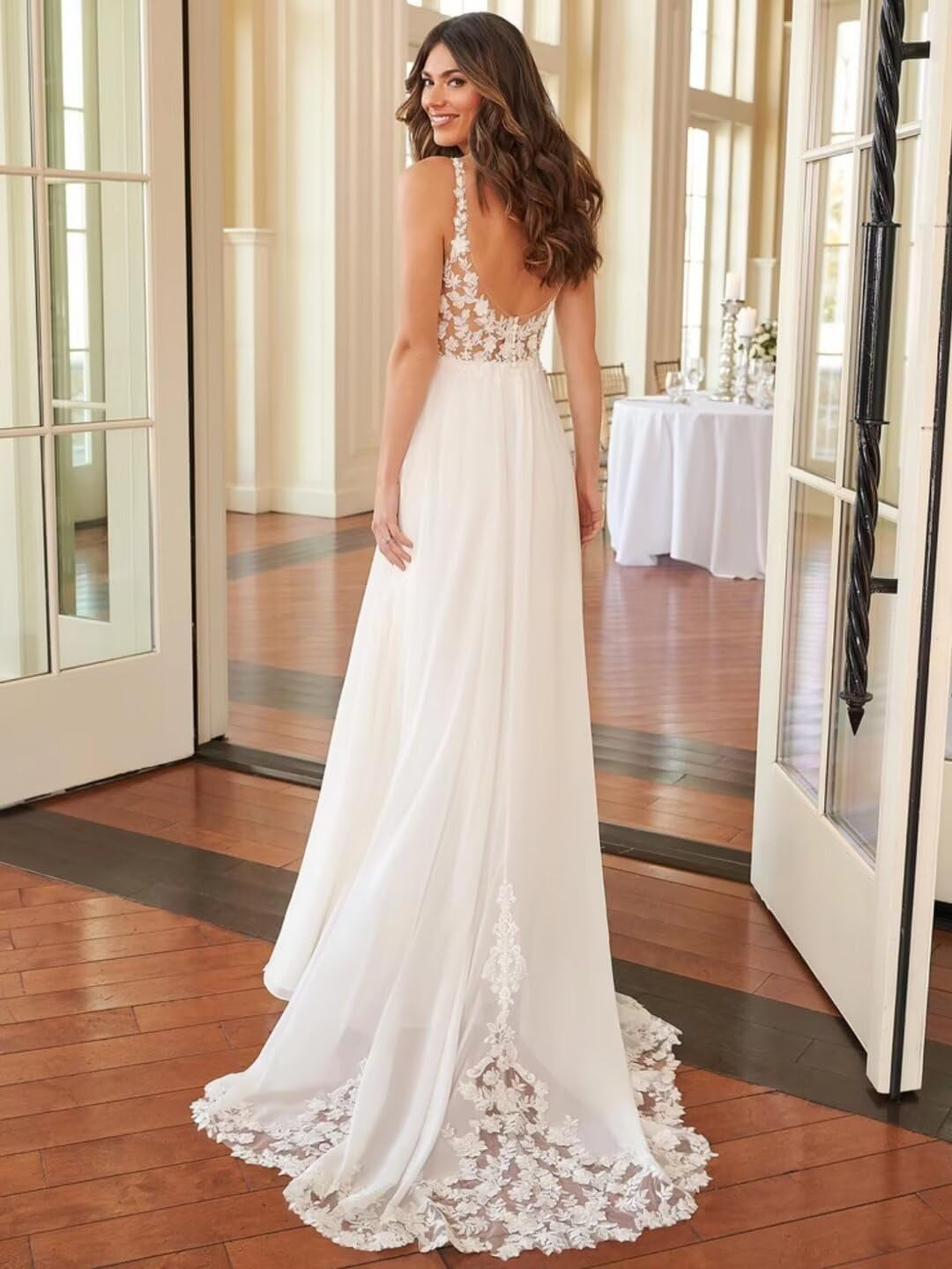 Lace Beach Wedding Dresses for Bride 2026 Mermaid Long Bridal Gowns Boho Wedding Gowns for Women