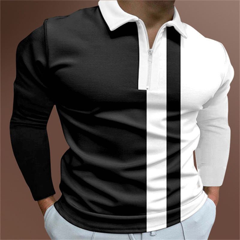 Men'S POLO Shirt Striped Printed Short Sleeve T-Shirt Lapel Shirt